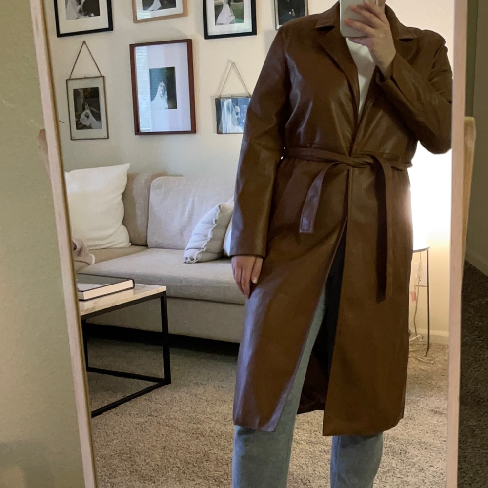 Zara faux leather coat